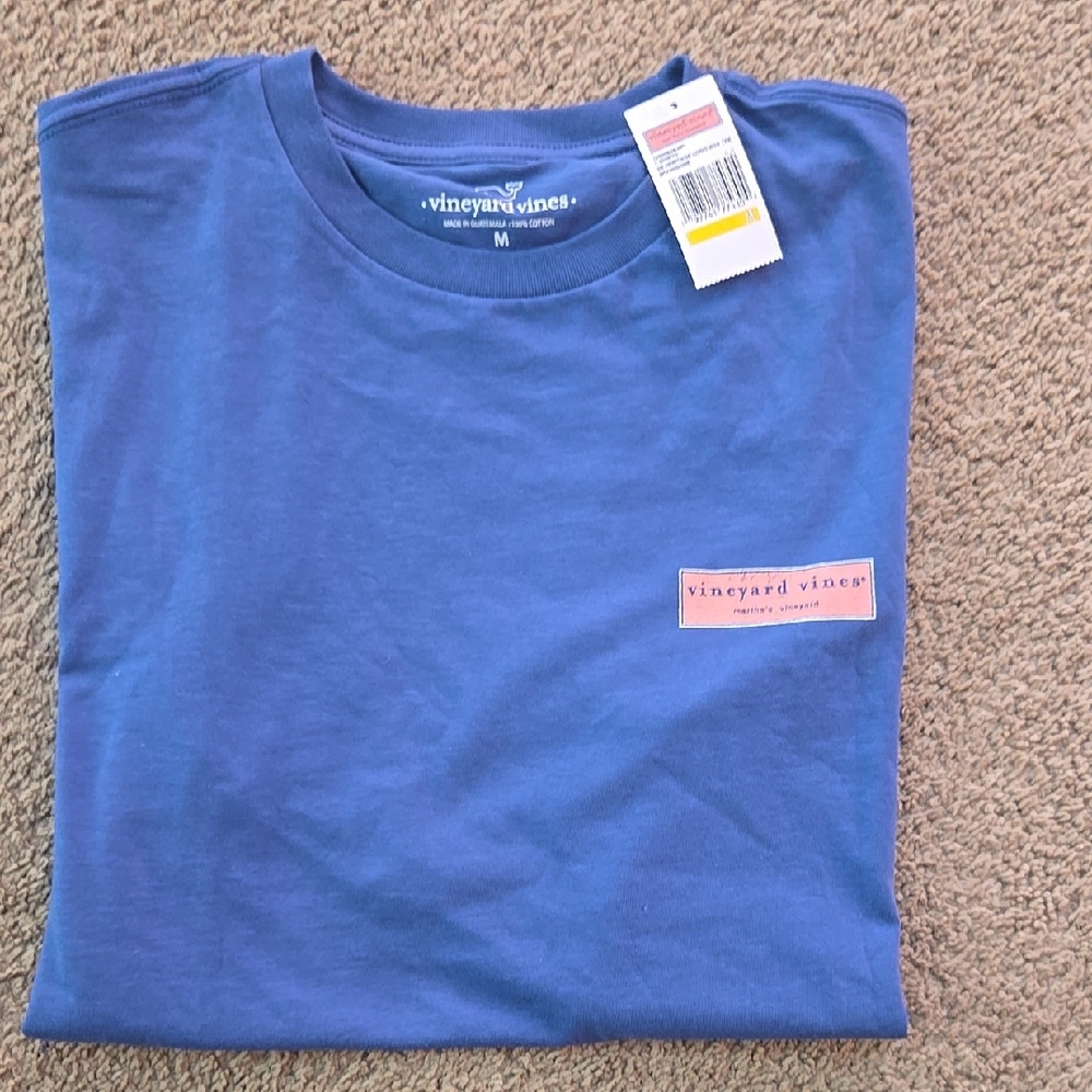 Vineyard Vines Classic Blue Shirt Sleeve Tee Size Medium Martha's Vineyard